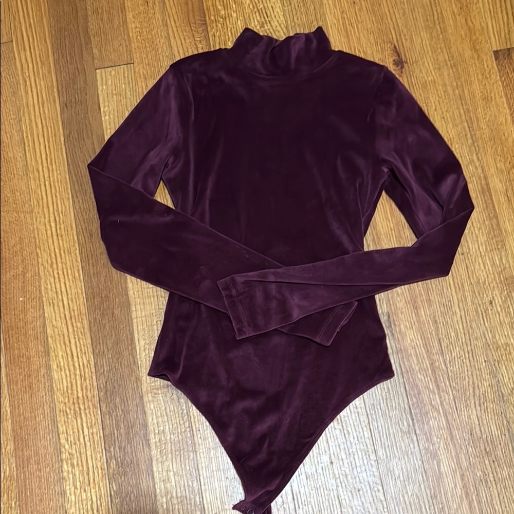 American Eagle velvet bodysuit, maroon color size small